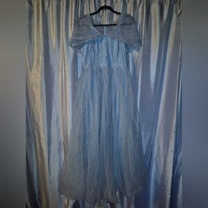 Elegant Blue Gown with Sparkle Details
